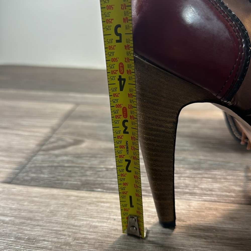 Furla made in Italy beige/marron leather heels woman’s size 41 (d126) - Picture 11 of 12